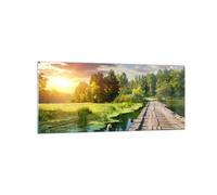 Impression sur Verre 120x50cm Tableaux Image architecture promenade Swan Paysage
