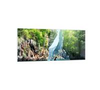 Impression sur Verre 120x50cm Tableaux Image Bateau falaises nature rochers