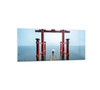 Impression sur Verre 120x50cm Tableaux Image Itsukushima-Jinja Temple Parapluie