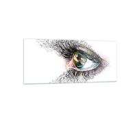 Impression sur Verre 120x50cm Tableaux Image Oeil Humain Illustration adulte