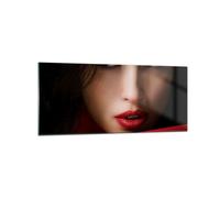 Impression sur Verre 120x50cm Tableaux Image Photo Beauté brune eleganc fille