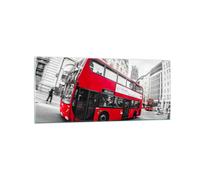 Impression sur Verre 120x50cm Tableaux Image Photo Bus Londres voyage tourisme