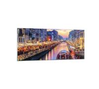 Impression sur Verre 120x50cm Tableaux Image Photo Canal Grande Soir Decoration