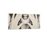 Impression sur Verre 120x50cm Tableaux Image Photo Femme Bouche Mystère