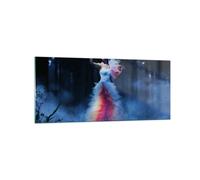 Impression sur Verre 120x50cm Tableaux Image Photo Femme mystère nuit forêt
