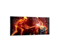 Impression sur Verre 120x50cm Tableaux Image Photo Feu instrument squelette
