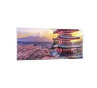 Impression sur Verre 120x50cm Tableaux Image Photo Fuji Choreito Pagode