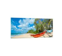 Impression sur Verre 120x50cm Tableaux Image Photo Golfe océan paume bateau
