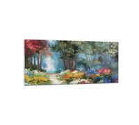 Impression sur Verre 120x50cm Tableaux Image Photo Impressionnisme Nature Forêt
