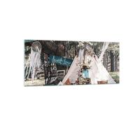Impression sur Verre 120x50cm Tableaux Image Photo Jeunes Mariés Amour Paysage
