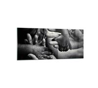 Impression sur Verre 120x50cm Tableaux Image Photo Mains Tolérance Communauté