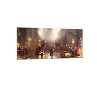 Impression sur Verre 120x50cm Tableaux Image Photo Manhattan Couple Rue