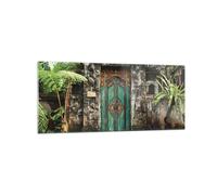 Impression sur Verre 120x50cm Tableaux Image Photo Portail Porte Vert Decoration