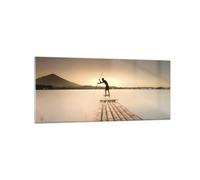 Impression sur Verre 120x50cm Tableaux Image Photo Radeau Ouest Le Soleil
