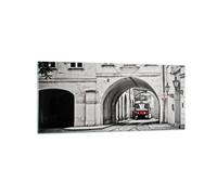 Impression sur Verre 120x50cm Tableaux Image Photo Tchèque Tramway Prague