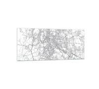 Impression sur Verre 120x50cm Tableaux Image Photo Ville Carte Rome Decoration