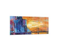 Impression sur Verre 120x50cm Tableaux Image Photo Ville Pont Empâtement