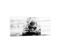 Impression sur Verre 120x50cm Tableaux Image Photographe Noir Et Blanc Double