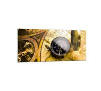 Impression sur Verre 120x50cm Tableaux Image Résumé communication boussole terre