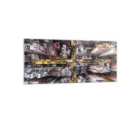 Impression sur Verre 120x50cm Tableaux Metropolis Photographie Aérienne Rue