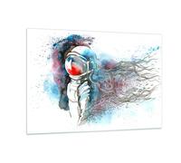 Impression sur Verre 120x80cm Tableaux Astronaute Univers astronomie explorateur