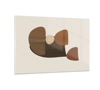 Impression sur Verre 120x80cm Tableaux Image Abstraction Marron Minimalisme