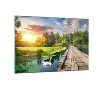 Impression sur Verre 120x80cm Tableaux Image architecture promenade Swan Paysage
