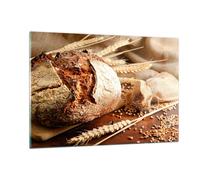 Impression sur Verre 120x80cm Tableaux Image Pain boulangerie nourriture seigle