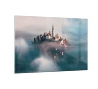 Impression sur Verre 120x80cm Tableaux Image Photo Alpes Bled Église Decoration