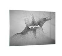 Impression sur Verre 120x80cm Tableaux Image Photo Baiser Amour Couple