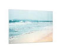 Impression sur Verre 120x80cm Tableaux Image Photo Bord Vague Eau Art Decoration