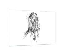 Impression sur Verre 120x80cm Tableaux Image Photo Cheval Galop Des Animaux