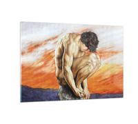 Impression sur Verre 120x80cm Tableaux Image Photo Corps Homme Coloré Decoration