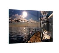 Impression sur Verre 120x80cm Tableaux Image Photo Croatie yacht voile voilier
