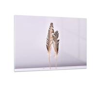 Impression sur Verre 120x80cm Tableaux Image Photo Deux Plumes Lilas Decoration
