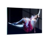 Impression sur Verre 120x80cm Tableaux Image Photo Femme mystère robe élégant