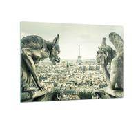 Impression sur Verre 120x80cm Tableaux Image Photo Gargouilles Paris Notre-Dame