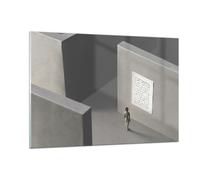 Impression sur Verre 120x80cm Tableaux Image Photo Labyrinthe Gris Perdu
