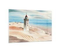 Impression sur Verre 120x80cm Tableaux Image Photo Lanterne Mer Image Decoration