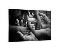 Impression sur Verre 120x80cm Tableaux Image Photo Mains Tolérance Communauté