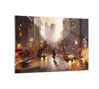 Impression sur Verre 120x80cm Tableaux Image Photo Manhattan Couple Rue