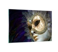 Impression sur Verre 120x80cm Tableaux Image Photo Masque Visage Mystère
