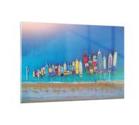 Impression sur Verre 120x80cm Tableaux Image Photo Navire Plage Perspective
