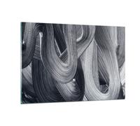 Impression sur Verre 120x80cm Tableaux Image Photo Peinture Brosse Noir