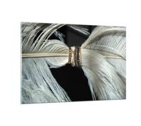 Impression sur Verre 120x80cm Tableaux Image Photo Plume Romantique Mariage
