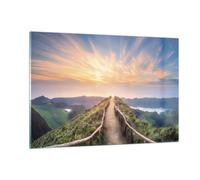 Impression sur Verre 120x80cm Tableaux Image Photo Sentier Montagne Açores