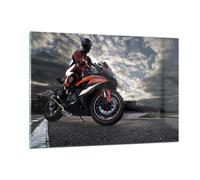 Impression sur Verre 120x80cm Tableaux Image Photo Sport course moto voyage