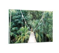 Impression sur Verre 120x80cm Tableaux Image Photo Tropique Jungle Pont