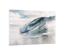 Impression sur Verre 120x80cm Tableaux Image Photo Vague Mer Océan Decoration