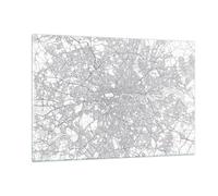 Impression sur Verre 120x80cm Tableaux Image Photo Ville Carte Londres